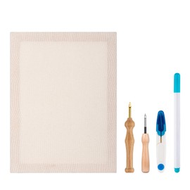 10.2''x13.7'' Punch Needle Frame,Punch Needle kit Includes a Wooden Frame Covered with Monks Cloth, 3.5mm and 5mm Punch Needles, a Marking Pen and Scissors for DIY Craft Decoration