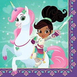 Lunch Paper Napkins - 6.5" x 6.5" | Disposable | Nella the Princess Knight | 16 Pcs.