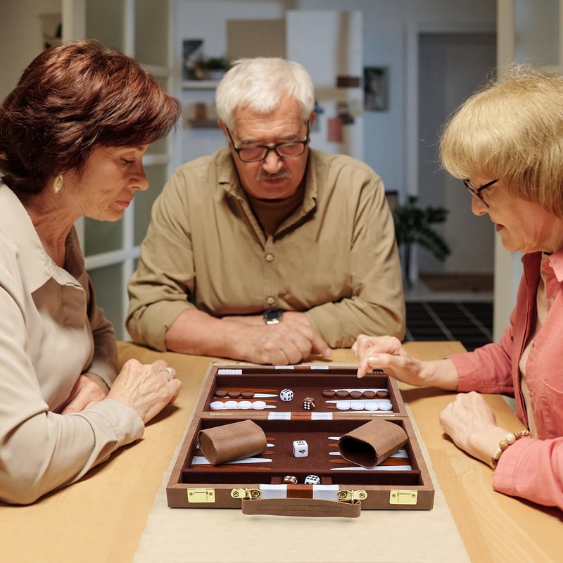 Gesserit Backgammon Set 2 Players Classic Backgammon Set for Adults