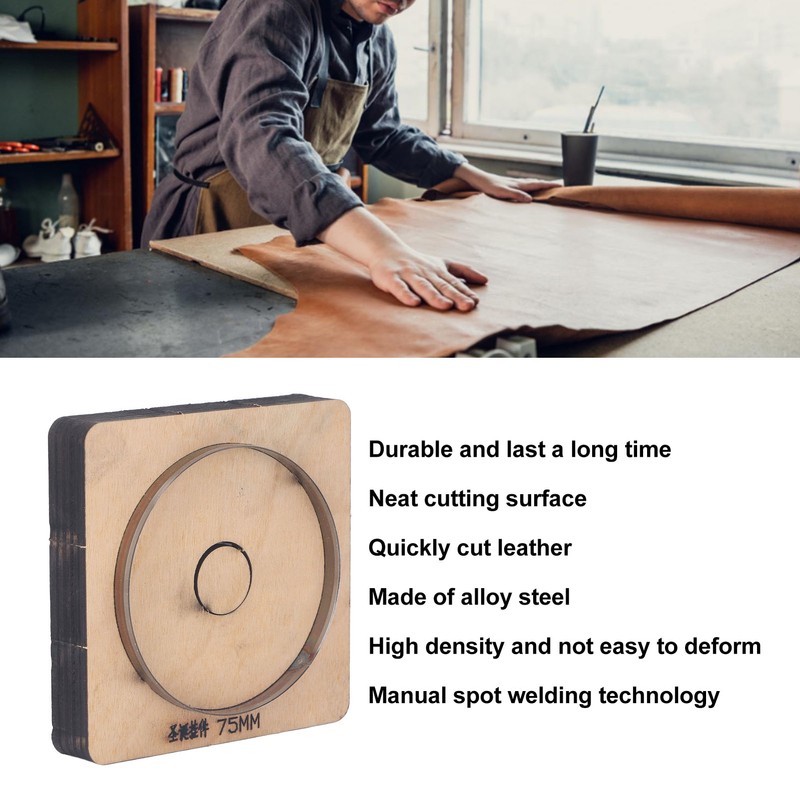 Leather Cutting Die 75mm Dia Round Shaped Manual Punching Molds