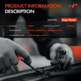 A-Premium 50 PCS Door Panel Car Retainer Fastener Push Pin Clips Compatible with Volkswagen Jetta 1985-1992 Golf 1985-1992 Corrado 1990-1995 - for 7.5mm