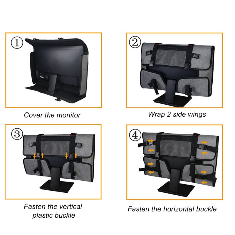 Desktop Computer Monitor Carrying Case Moving Monitor Screen Protective Bag