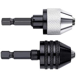 aiyun Drill Chuck Adapter - 2Pcs Hex Shank Keyless Drill Chuck, Impact Drill Adapter Converter Drill Bit Adapter (0.3-6.5mm,0.3-6.5mm)
