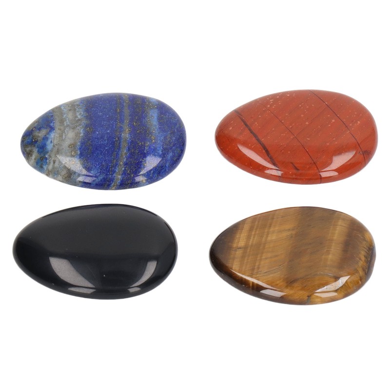 4Pcs Thumb Worry Stone Stress Relief Meditation Small Portable Oval