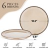 E-far 10.5” Ceramic Dinner Plates Set of 6, Large Reactive