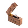 Wislist Wooden Engagement Ring Box Small Slim Flat Ring Case