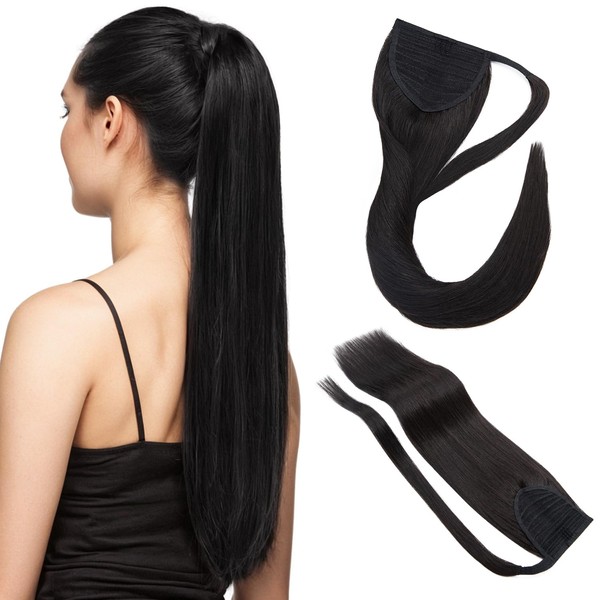 S-noilite Remy Wrap Around Ponytail Wrap Pony Tail Clip In