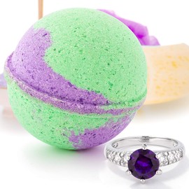 Bauble Bomb's Monster Madness Jewelry Surprise Deluxe X Large 9 oz Bath Bomb Fizzies Made in USA, Cruelty Free! Ring Size 07