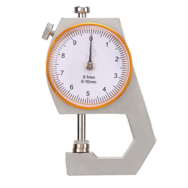 Flat Head Thickness Gauge 0 to 10mm Range Round Dial