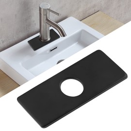 Litoexpe 6 Inch Sink Hole Cover Deck Plate for Bathroom or Kitchen Faucet 1-3 Hole, Matte Black Stainless Steel Sink Hole Escutcheon Plate