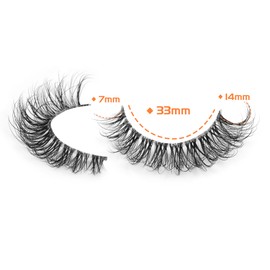 JIMIRE False Eyelashes Clear Band Small Faux Mink Lashes Natural Look Cat Eye 13MM Short Fluffy 3D Light Volume Eyelash Pack 7 Pairs