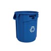 Rubbermaid Commercial Products BRUTE Heavy-Duty Round Trash/Garbage Can, 20-Gallon, Blue,