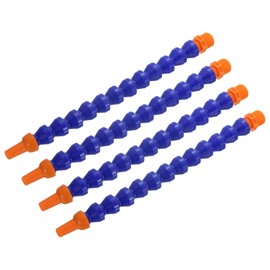sourcing map 4Pcs G1/2" Thread Flexible Water Oil Coolant Pipe Hose, 300mm Plastic Adjustable Round Nozzle Cooling Pipe Hose with Internal Tube for Lathe CNC Water Cooling System