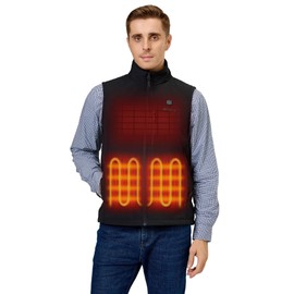ORORO Men's Heated Softshell Vest with Battery, Soft Shell Heated Golf Vest for Men (Black, XL)