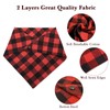 Plaid Dog Bandana with Button, Dual Layer Soft Cotton Triangle