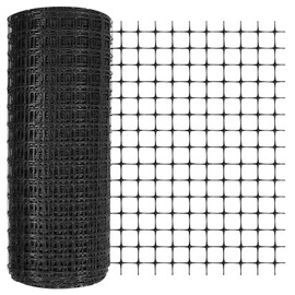 Preboun 2 x 164 ft Plastic Mesh Fence Plastic Safety Fence Roll Reusable Animal Construction Barrier Netting Temporary Pool Fencing Snow Fences for Construction Animal Garden Fencing(Black)