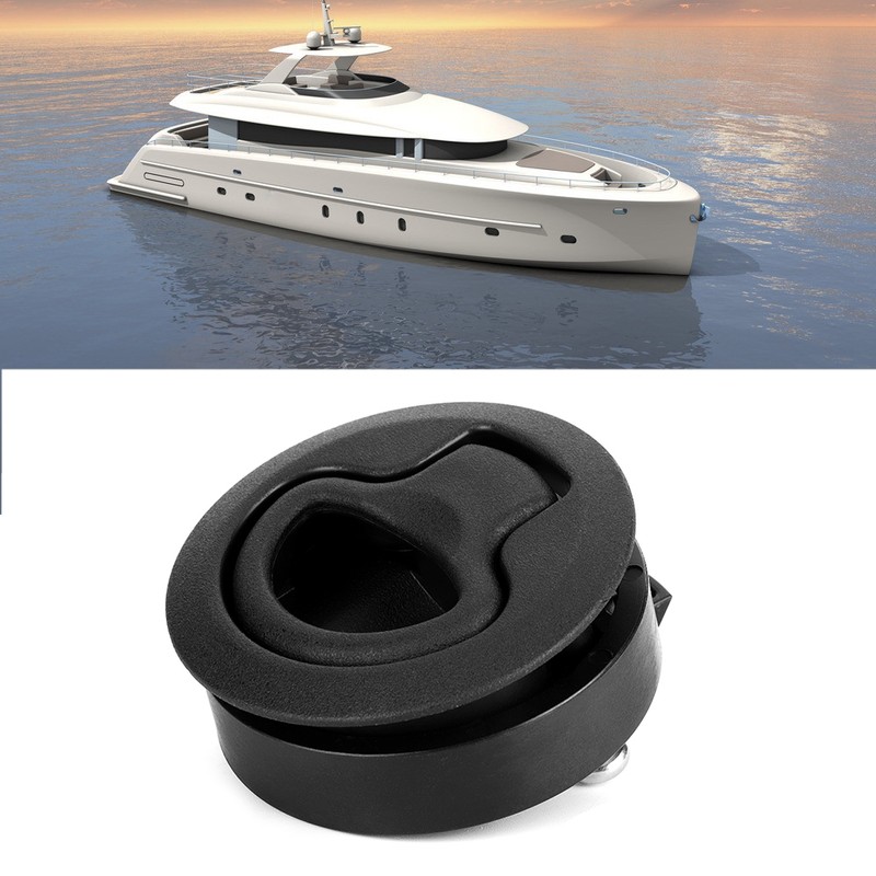 Black Round Flush Slam Latch Deck Hatch Pull Practical Boat