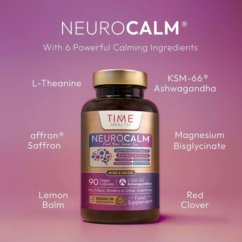 NeuroCalm® – Relax & Unwind – Saffron, KSM-66 Ashwagandha, L-Theanine,