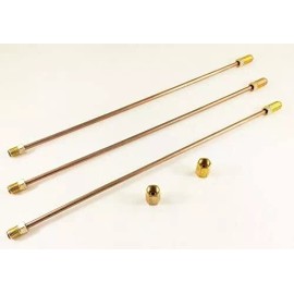 The Stop Shop 1/4" Copper Nickel Brake Lines 8" Long w/ Flares & 1/4" Nuts 7/16-24 Pack of 3