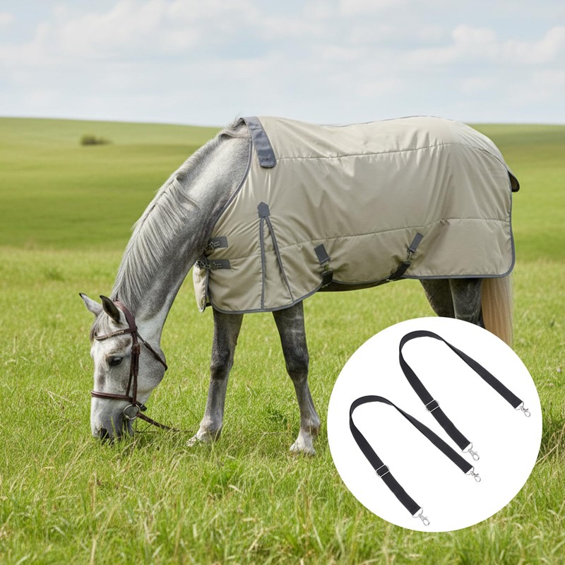 2 cinghie elastiche regolabili di ricambio per coperta di cavalli,