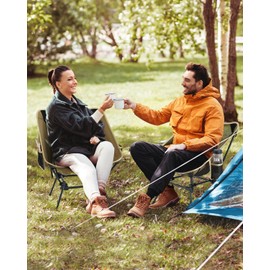 Sportneer Backpacking Chair, Lightweight Portable Camping Chair for Adults Foldable Outdoor Collapsible Camp Chair for Camping Hiking Lawn Picnic Beach Outside Travel (2, Khaki)