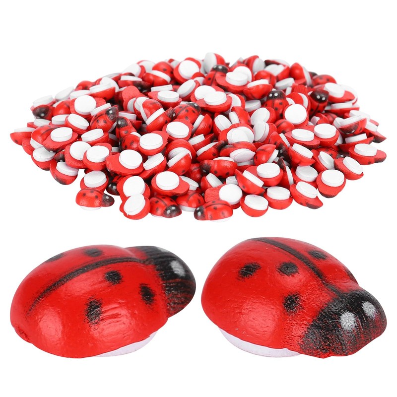 300Pcs Tiny Simulation Ladybugs Self Adhesive Painted Ladybugs Sticker