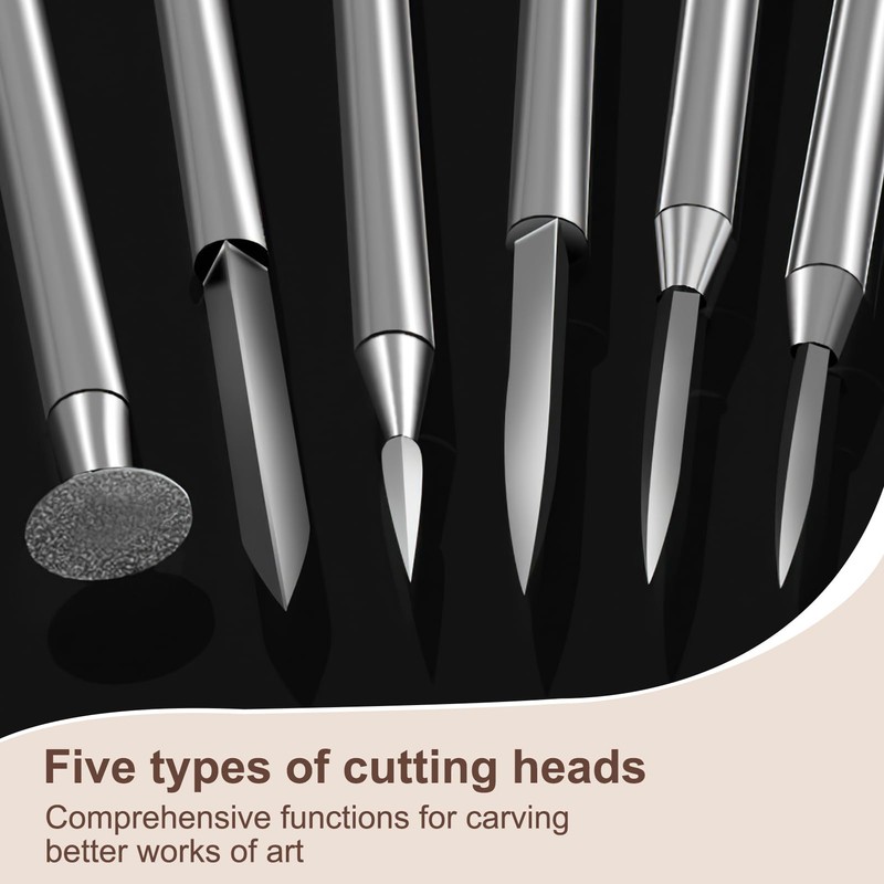 Wood Carving Drill Bits Kit 6PCS, Compatible with Dremel Rotary