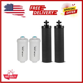 Berkey 4 Pack Set-Berkey PF-2 Fluoride Water Filters and Berkey Black Carbon BB9-2