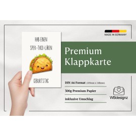 Funny Birthday Card with Envelope "Hab einen Spek-Taco-Lären" Birthday Card Funny (A6)