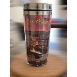 Las Vegas Metal & Plastic Souvenir Tumbler with Lid