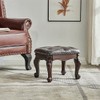 ZIRKOOON Small Foot Stool Square Leather Ottoman Foot Rest Cushion