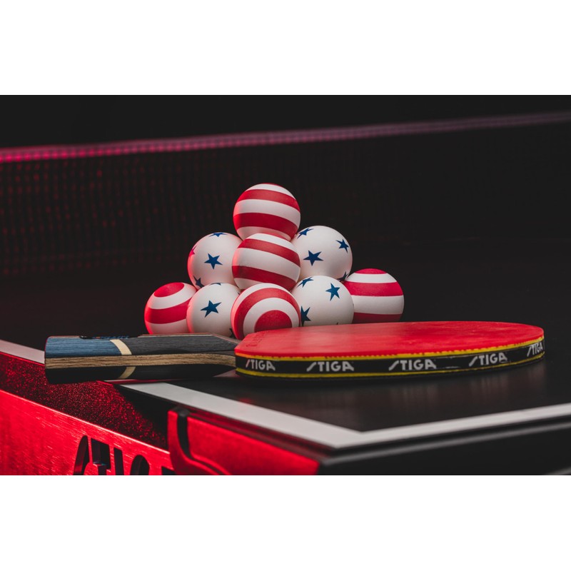 STIGA 6 Pack Stars/Stripes Ping Pong Balls - 40mm ITTF