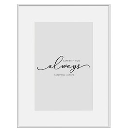 WOLTU BR9956sb Picture Frame DIN A4 21 x 29.7 cm, Aluminium Silver Matt, Picture Frame Collage with Mount, Picture Frame with Stand, Metal Frame with Plastic