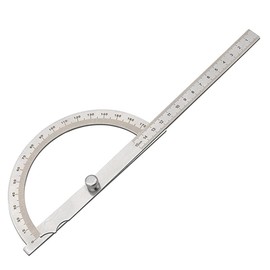 1Pcs Stainless Steel 0-180° Degree Protractor, Angle Gauges Arm Measuring Ruler Tool with 140mm Ruler, Engineer Protractor Gauge for Painting Drawing, Hollow