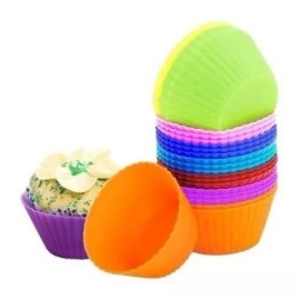 Provloza Moldes 12 Piezas De Silicon Muffins O Cupcakes  Mediano