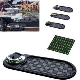 Multifunctional car Anti Slip pad and Universal Phone Holder - rotatable Anti Slip car Dashboard pad with Temporary Parking Number and Large pad for Phone Sunglasses Keys and Small Tools (grey2)