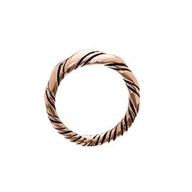 Windalf Draupnir Nordic Ring 5 mm Vikings Corded Twisted Vintage Bronze Ring, Fabric