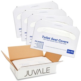 Juvale Toilet Seat Covers - 14 x 16 in, White, 1000 Pcs, 4 Packs of 250 - Disposable Flushable Paper Toilet Liners & Seat Covers for Bathroom & Travel