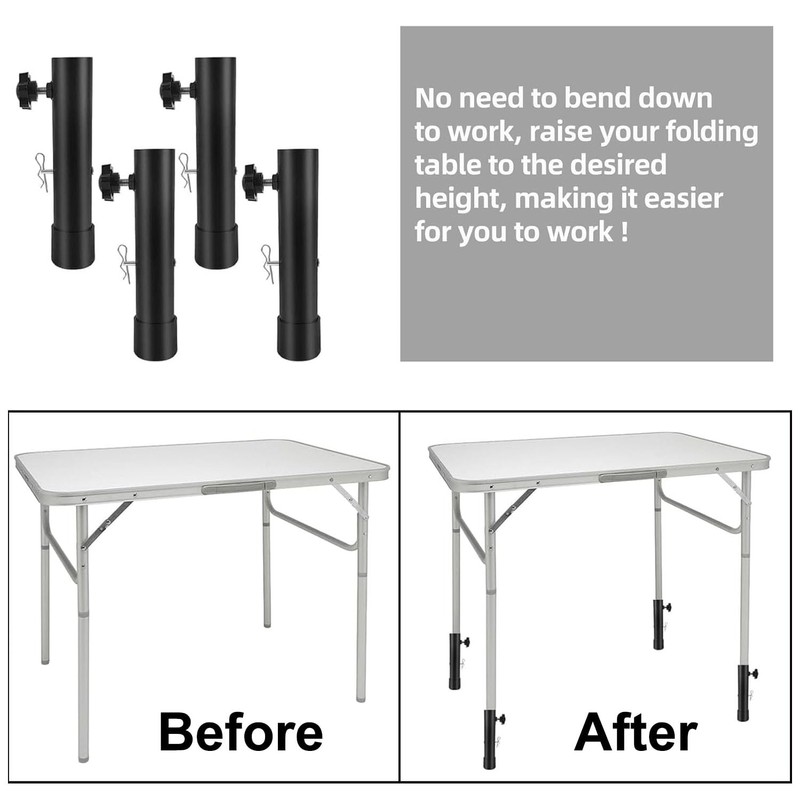 Buaak 4 Pcs Table Leg Extenders, 20CM with Latch and