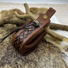 LALOCAPEYO Viking Syle Medieval Pouch with Coin Wallet Retro Renaissance Clothing Accessories for Men and Women (Brown)