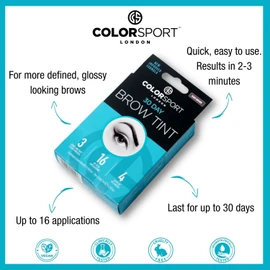 COLORSPORT LONDON 30 DAY BROW TINT, Eyebrow Tint, Eyebrow Dye, Immediate Visible Results, Last for up to 30 days, Dark Brown