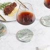 Green Marble Drink Coasters, Natural Stone Coasters - Set of