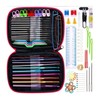 Crochet Hooks Set Colorful Ergonomic Handle Portable Metal Knitting Needles