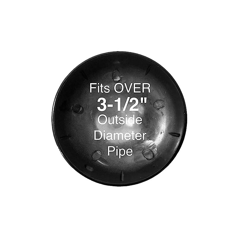 3-1/2" Black Powder Coated Pressed Steel Chain Link Post Cap