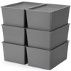Menkxi 6 Pcs Storage Bins with Lids Small Plastic Storage