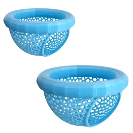 2Pcs Betta Fish Tank Accessories | Aquarium Floating Betta Fish Cave & Shrimp Hide | 3D Printed Feeding and Resting Shelter for Small Shrimp (Blue)