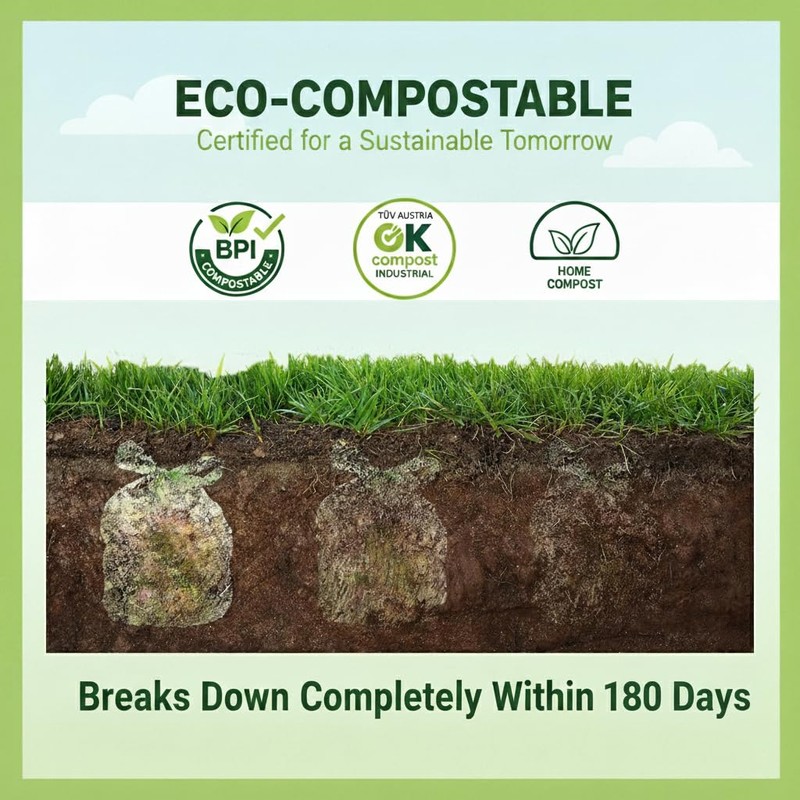 1.6 Gallon Compost Bags with Handles, Small Kitchen Food Scrap