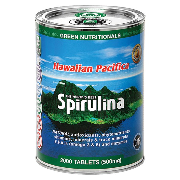 MicrOrganics Green Nutritionals Hawaiian Pacifica Spirulina 2000 Tablets