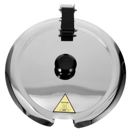 HOLIDYOYO Soup Kettle Lid 10L Electric Soup Warmer Lid Stainless Steel Insert Pot Hinged Lids Food Kettle Warmer Cover for Home Restaurant Catering, 24.30X24.30X2.00CM, Silver, O0QQCJX0C222232QP4A