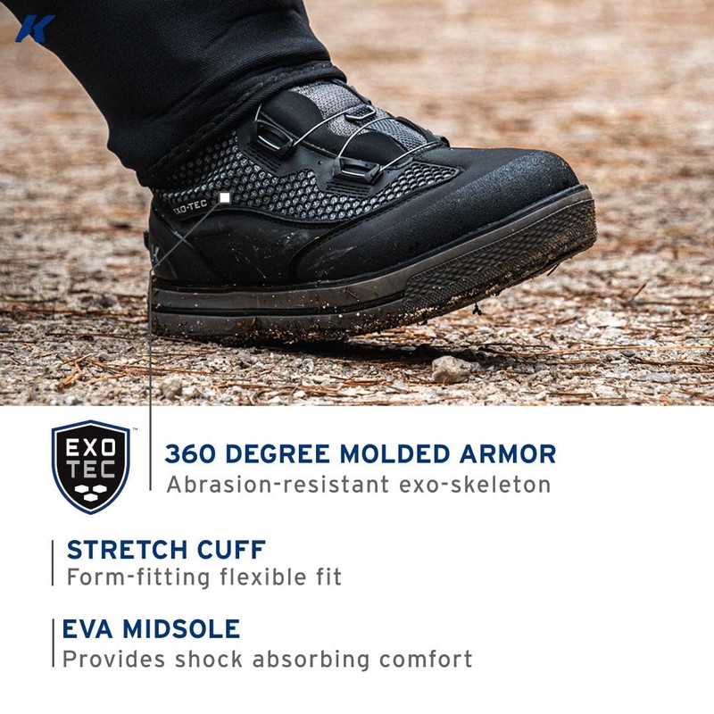 Korkers Men's Chrome Lite Wading Boot w/Fixed Kling-On Rock Soles